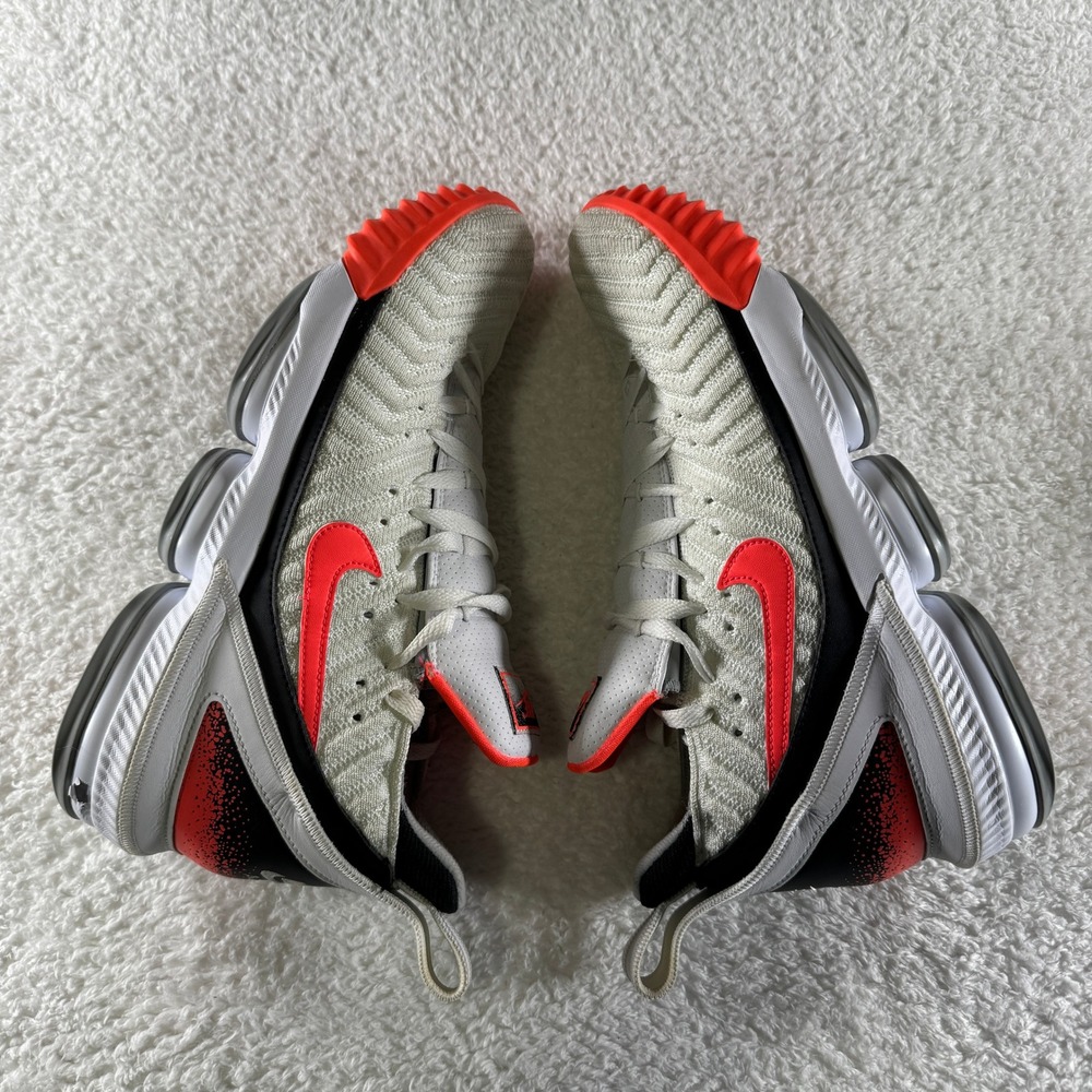 Nike LeBron 16 Low Shoes Mens Size 11 White Hot Lava Basketball 2019 CI1521-100 - Picture 4 of 9